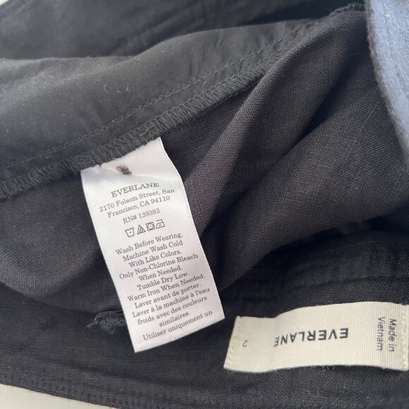 Everlane The Linen Way-High Drape Pant / wide leg trousers / black / size 2 - Picture 4 of 11